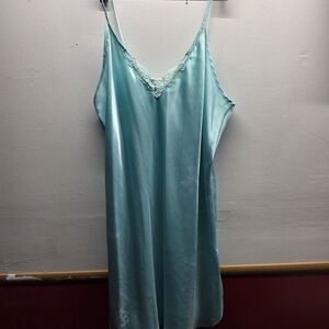 Silky Light Blue Lace-Trimmed Chemise